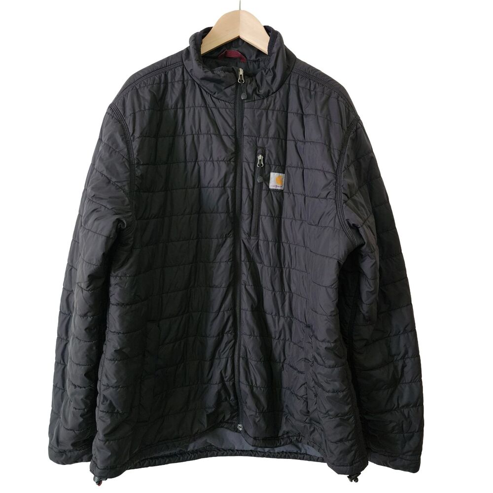 Carhartt Gilliam Jacket Men’s XLT Tall Black Quilted Full Zip #102208